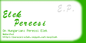 elek perecsi business card